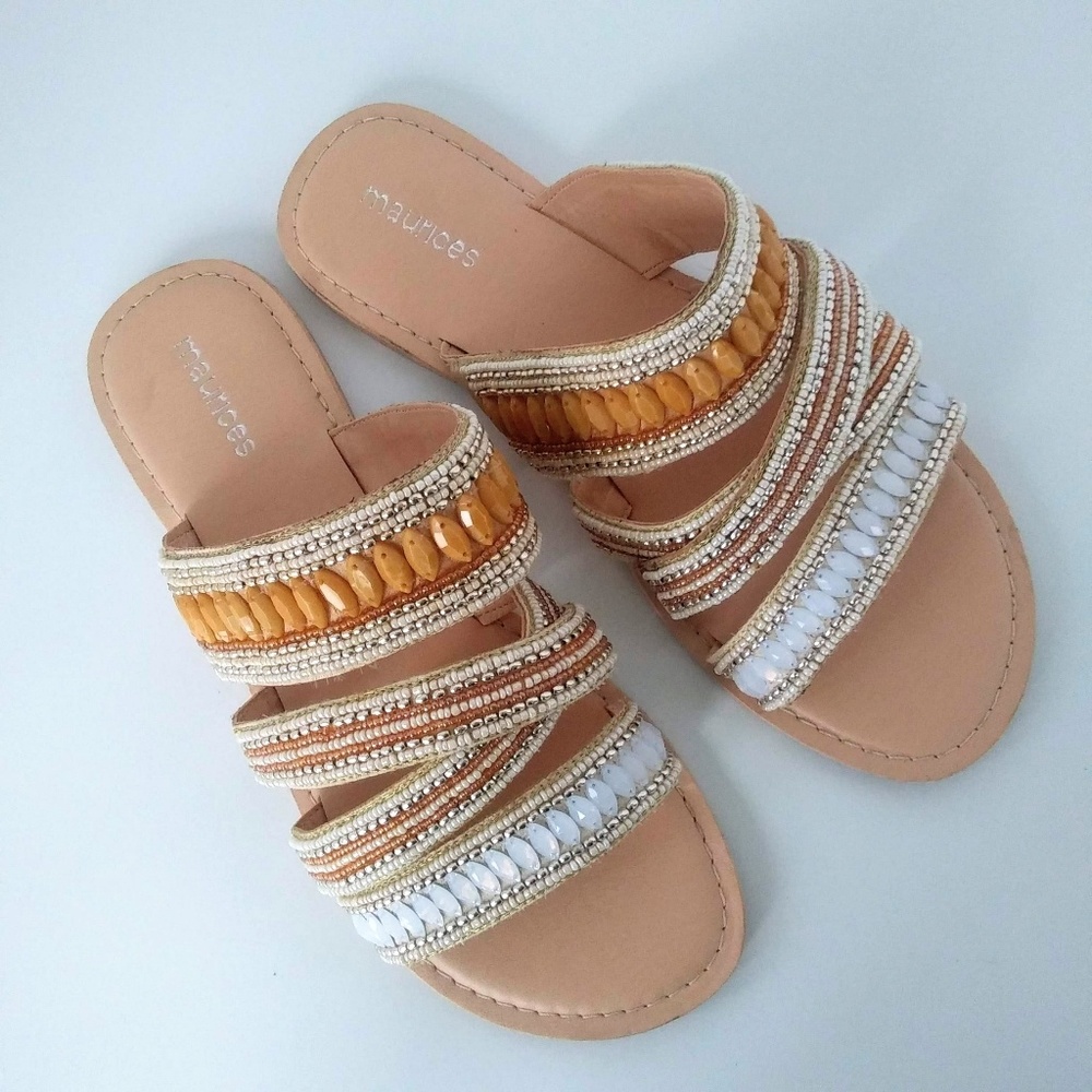 Maurices Rossi Beaded Strap Sandals Size 9M